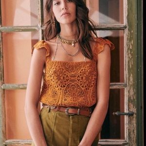 Sezane Edith Blouse in Ochre, Size 34 / US 2